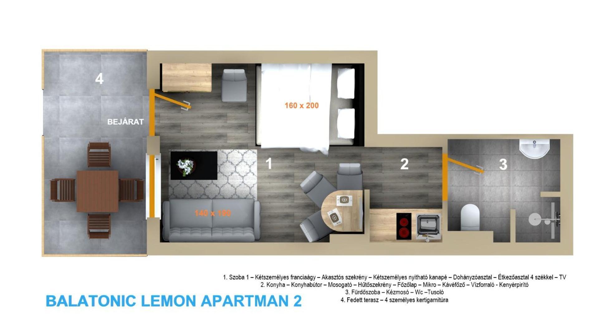 Balatonic Lemon Apartmanhaz Siófok Værelse billede